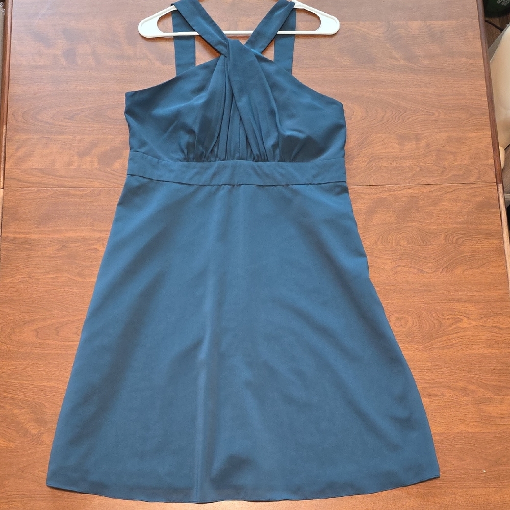 The Limited Teal Cross-Strap A-Line Dress